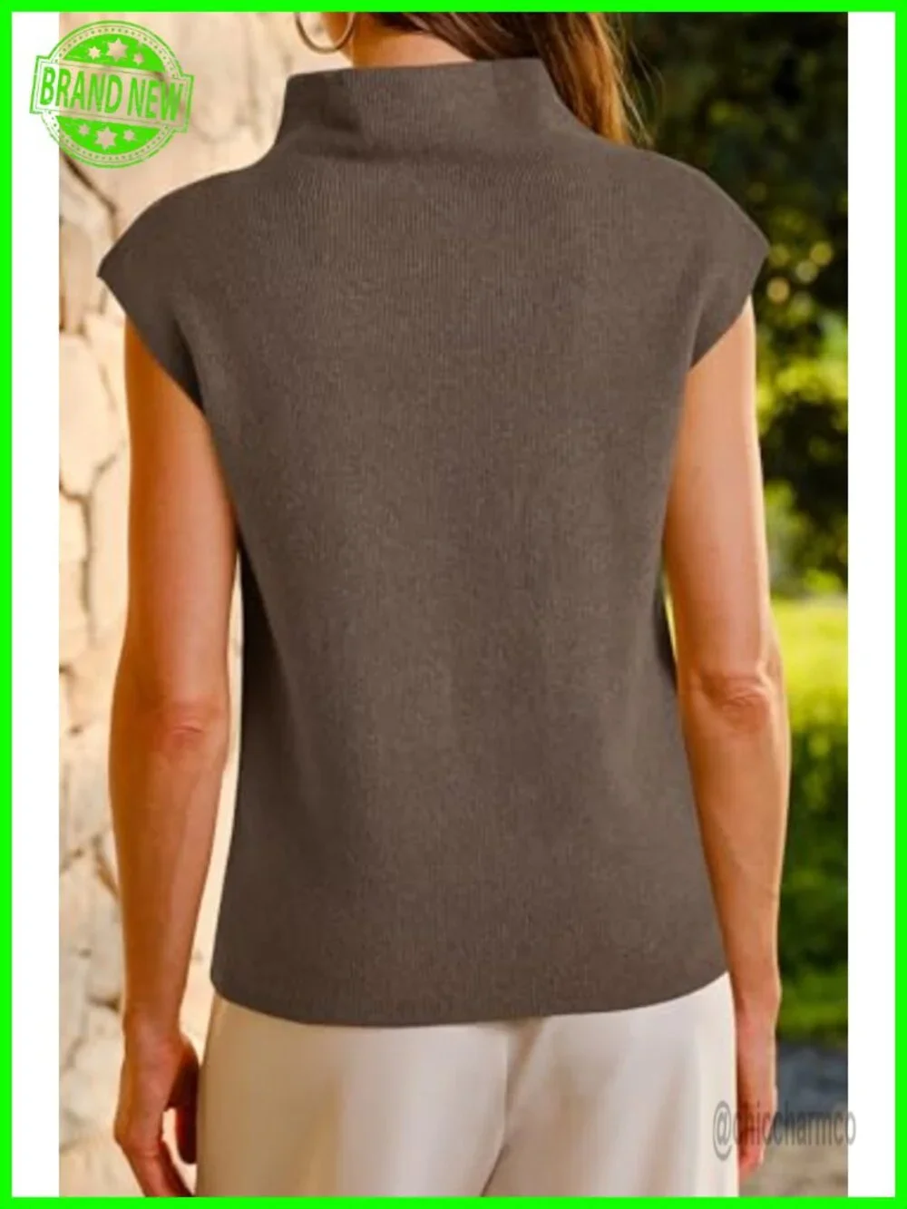 Wool Blend Mock Neck Sleeveless Turtleneck Sweater Vest Business Casual